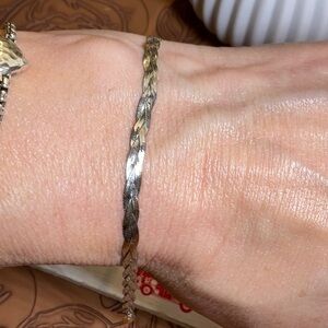 Elegant White Gold Braided Bracelet